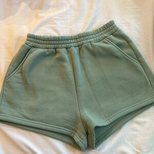 Green sweatshorts